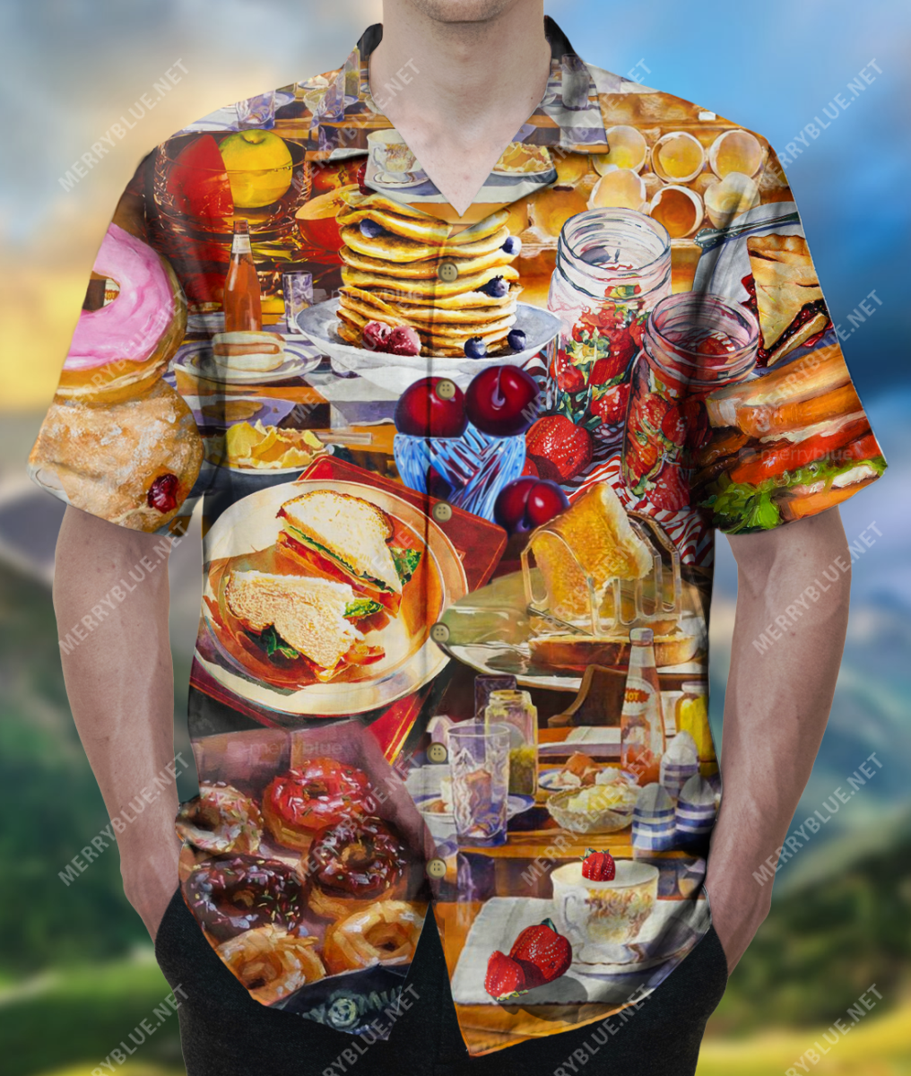 Saying Good Morning Having Breakfast Unisex Hawaii Shirt Ha11199