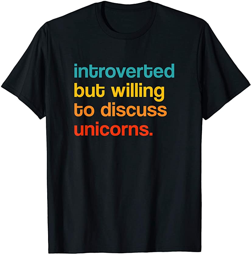 Willing To Discuss Unicorns Antisocial Funny Vintage T-Shirt