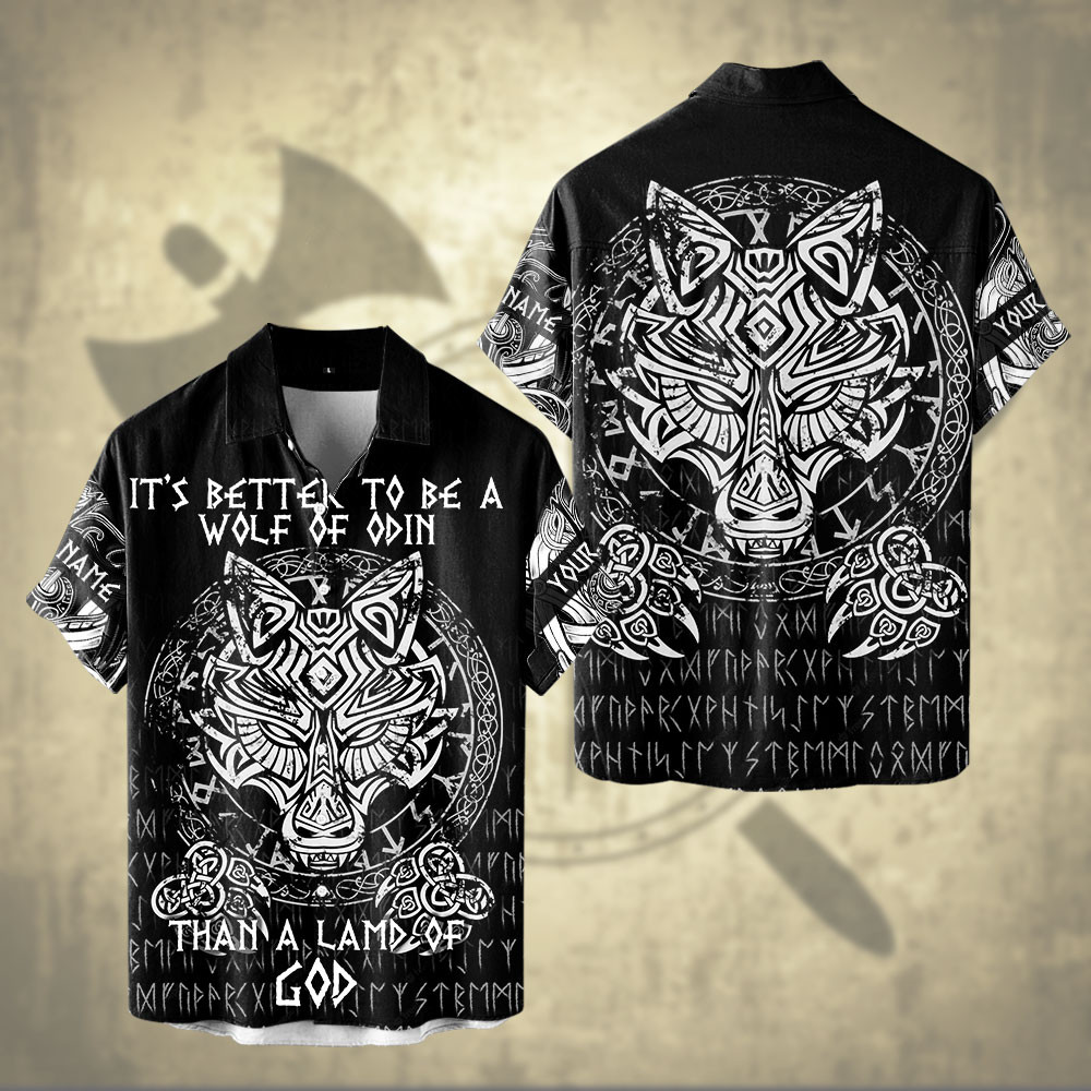 Viking Better Be A Wolf Of Odin Than Lamb God Personalized All Over Print Hawaiian Ha86282