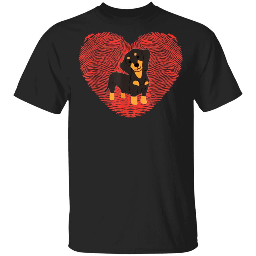 Cute Valentine Day Dog Gift Dachshund Heart Puppy TShirt