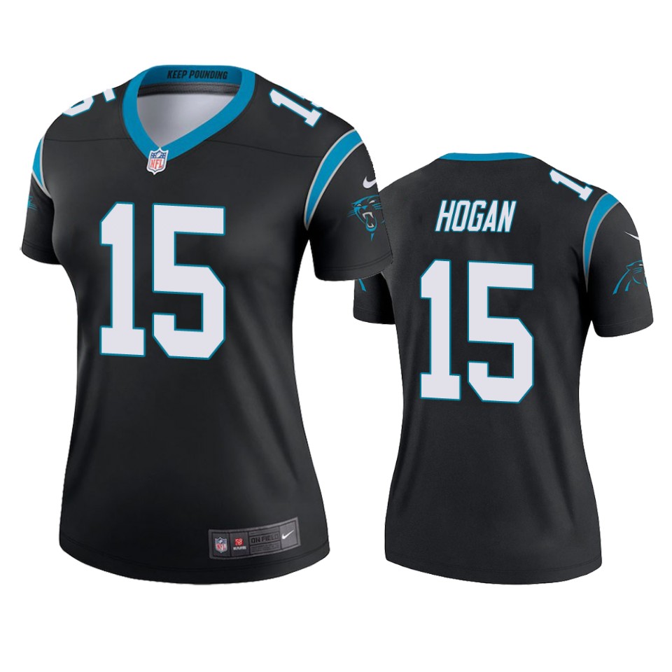 Carolina Panthers #15 Chris Hogan Black Legend Jersey – Womens