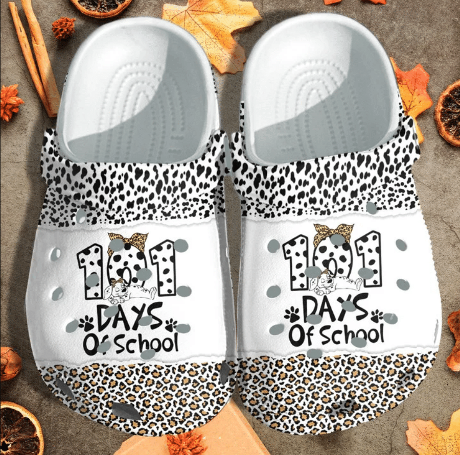 101 Days Of School Leopard Cow Clog Shoes #Dh