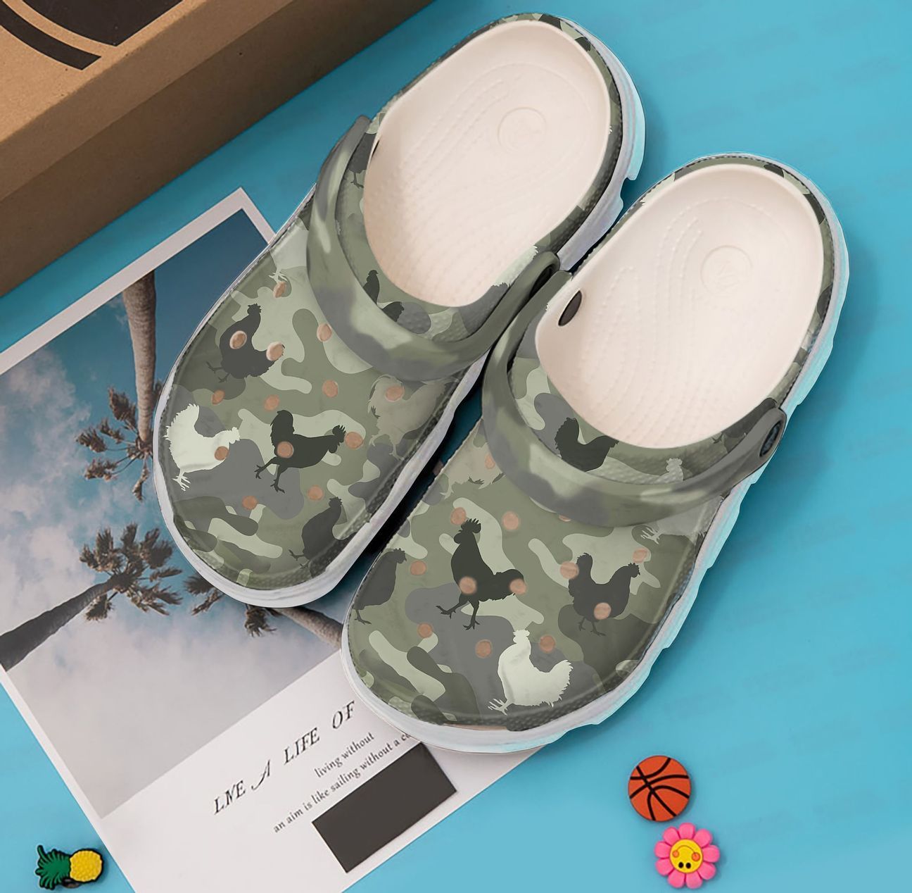 Chicken Personalized Clog, Custom Name, Text Chicken Camo, Fashion Style For Women, Men, Kid, Print 3D