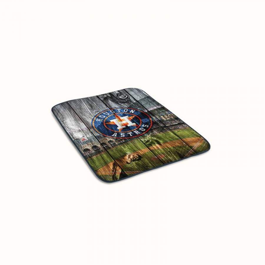 Houston Astros on Wood Logo Fleece Blanket