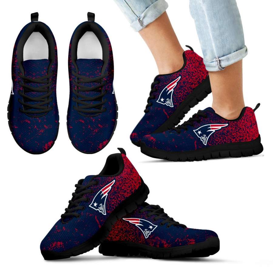 Light Tiny Pixel Smashing Pieces New England Patriots Sneakers