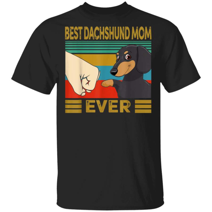 Vintage Best Dog Dachshund Mom Ever Bump Funny Gifts Women TShirt