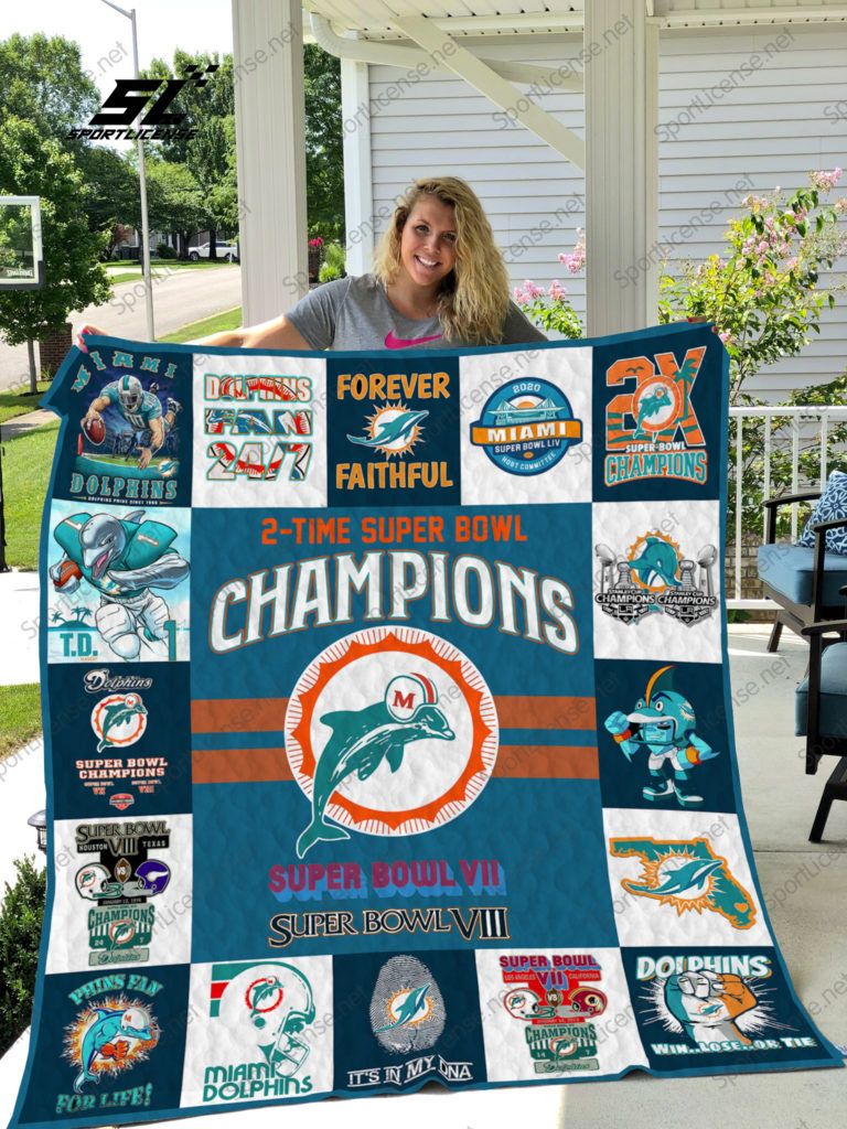 BL – Miami Dolphins Quilt Blanket