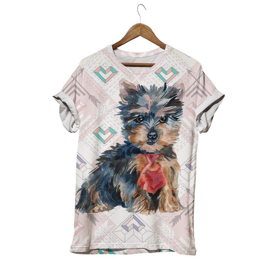 The Yorkshire Terrier Puppy With Heart Dog T-shirt