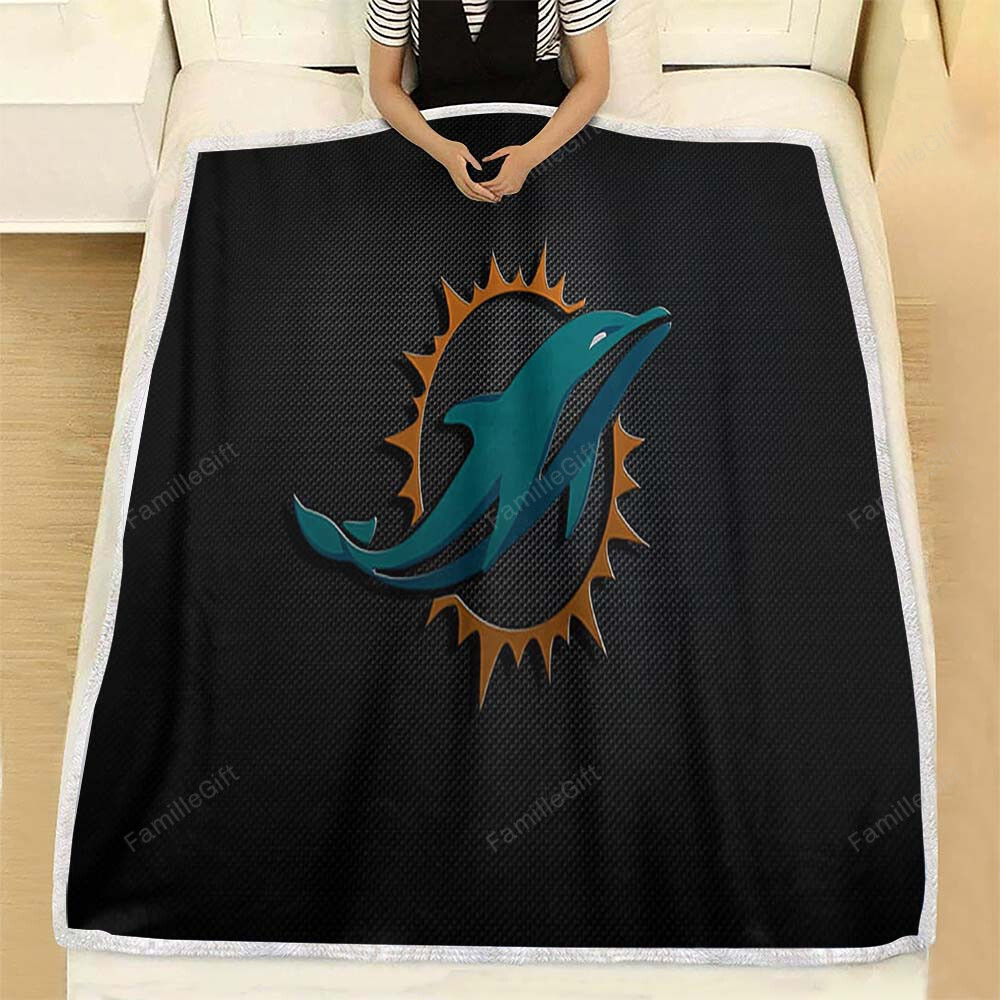 Miami Dolphins Fleece Blanket – Football Soft Blanket, Warm Blanket