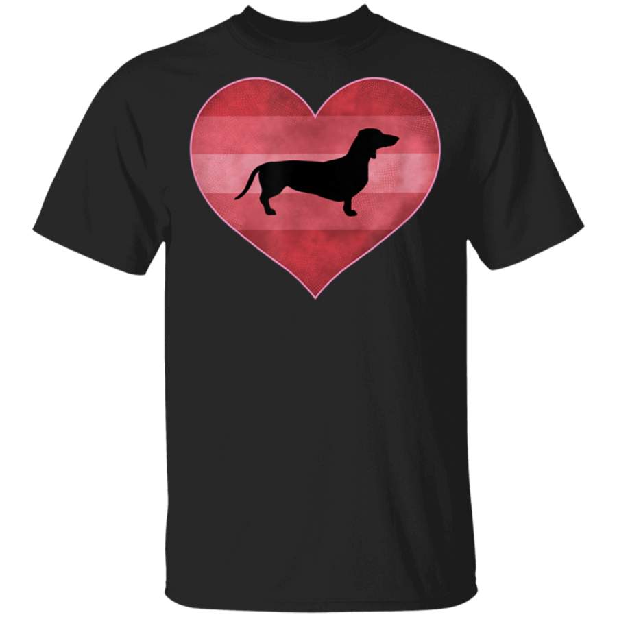 Retro Dachshund Valentines Day Heart Love Womens Gift TShirt