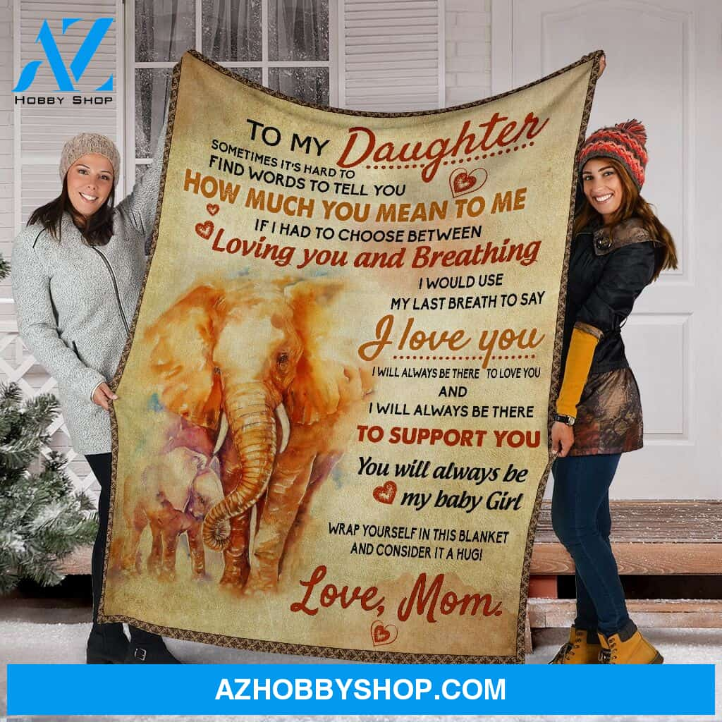 To Daughter Elephant Fleece Blanket