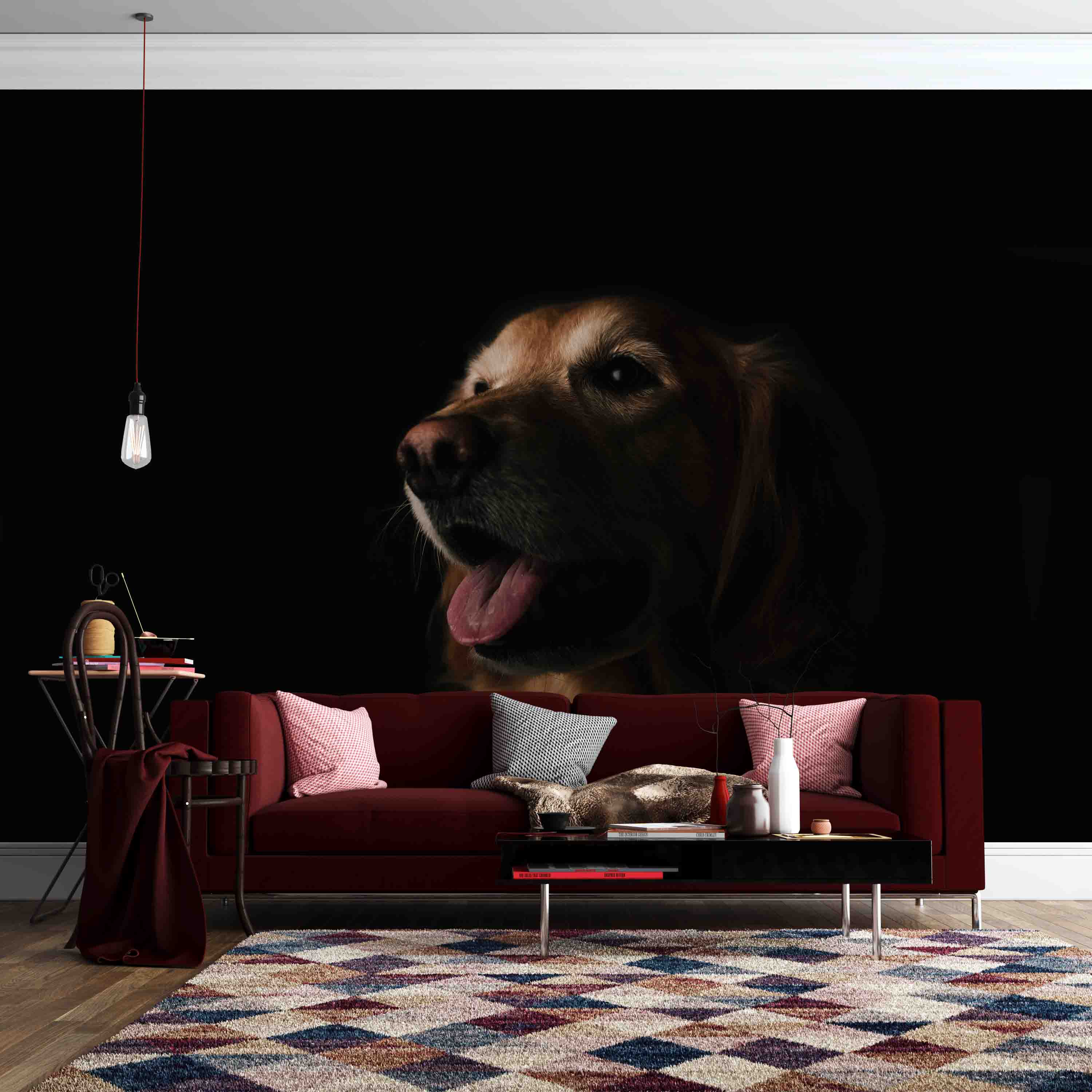 3D Animal Dog Wall Mural Wallpaper Sf45