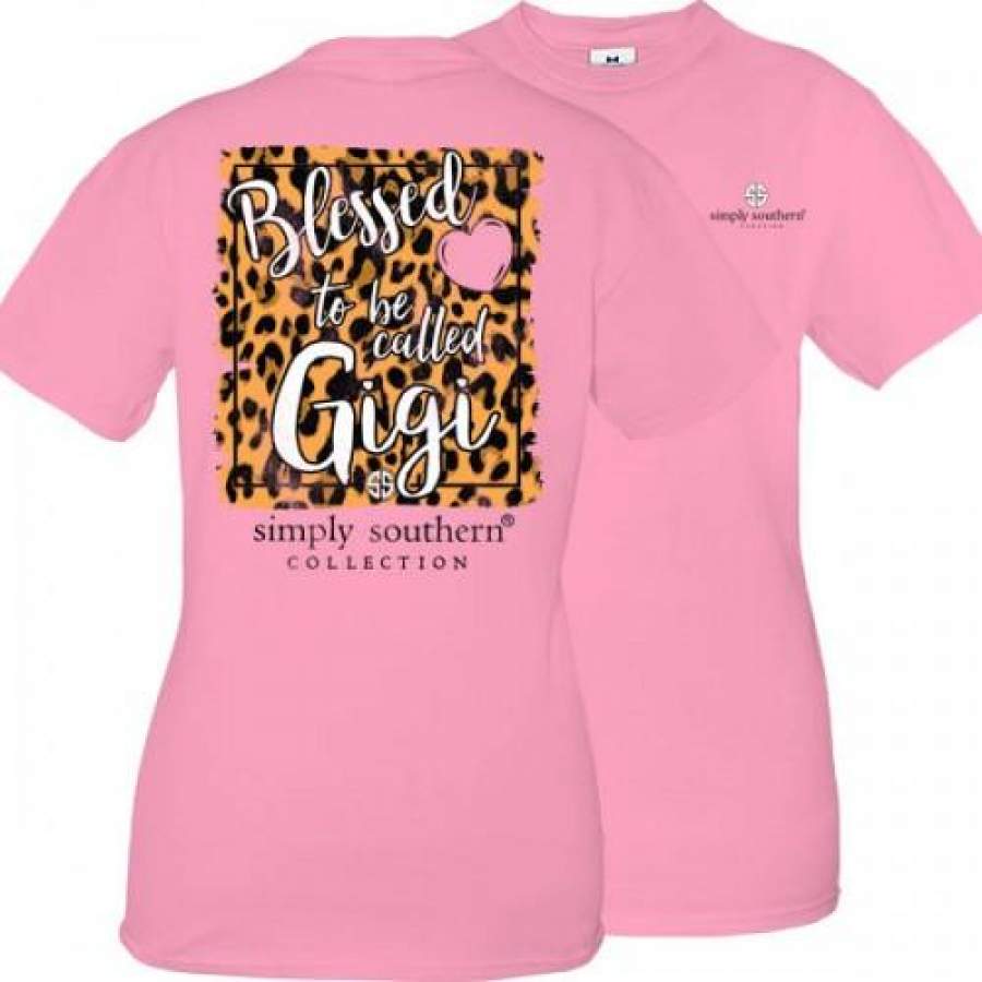 Simply Southern Preppy Blessed To Be Called Gigi Leopard T-Shirt