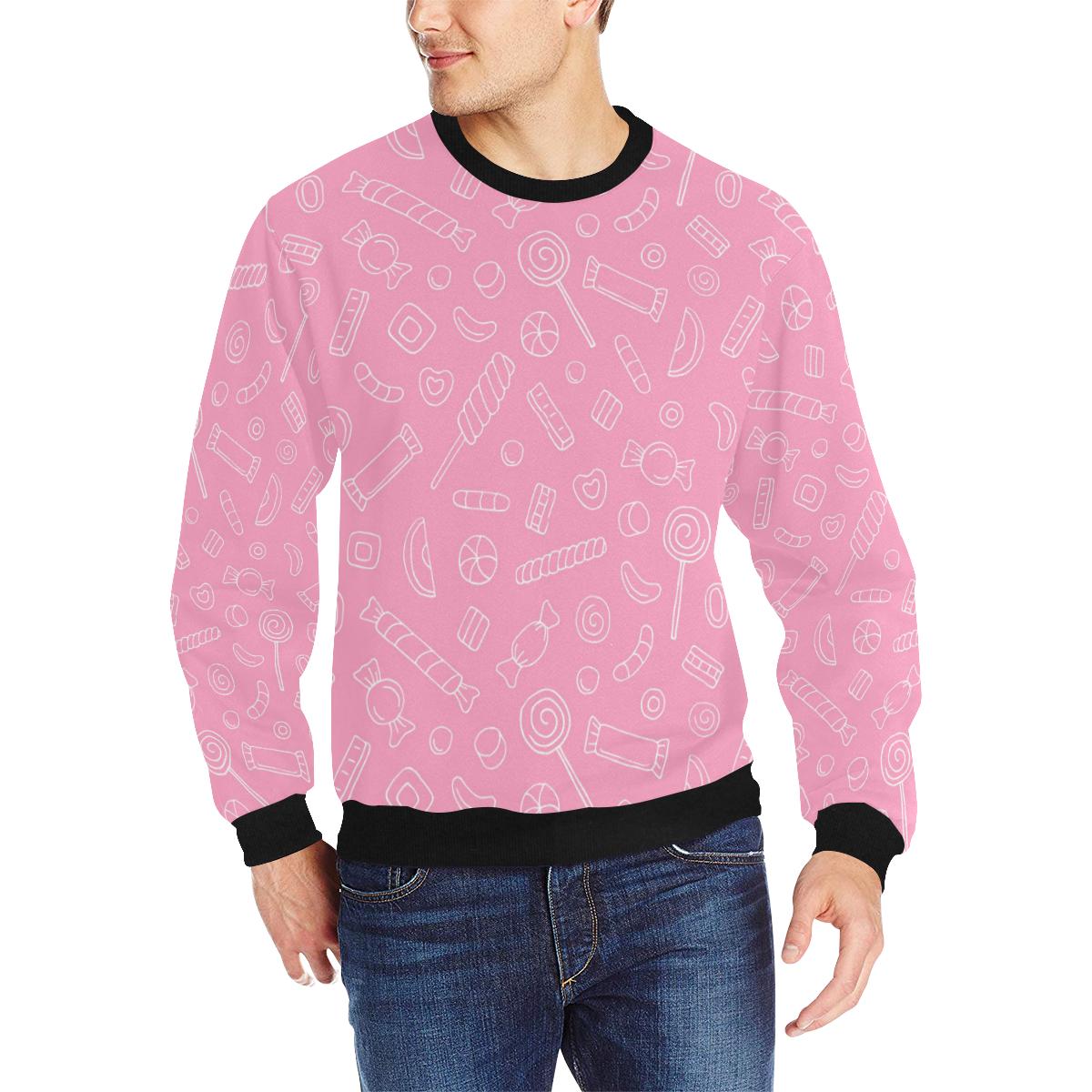 Sweet candy pink background Men’s Crew Neck Sweatshirt