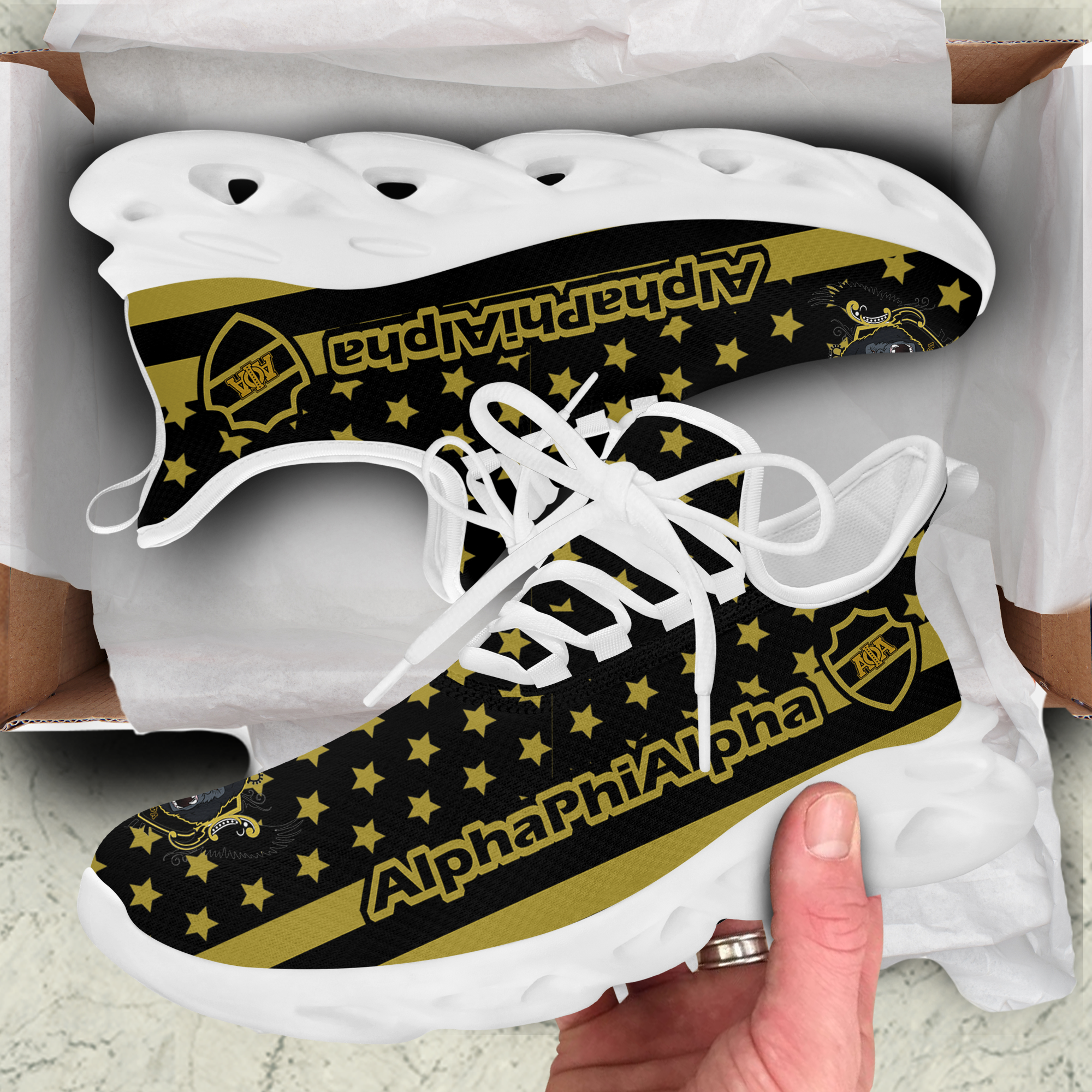 Alpha Phi Alpha White Clunky Sneakers 5