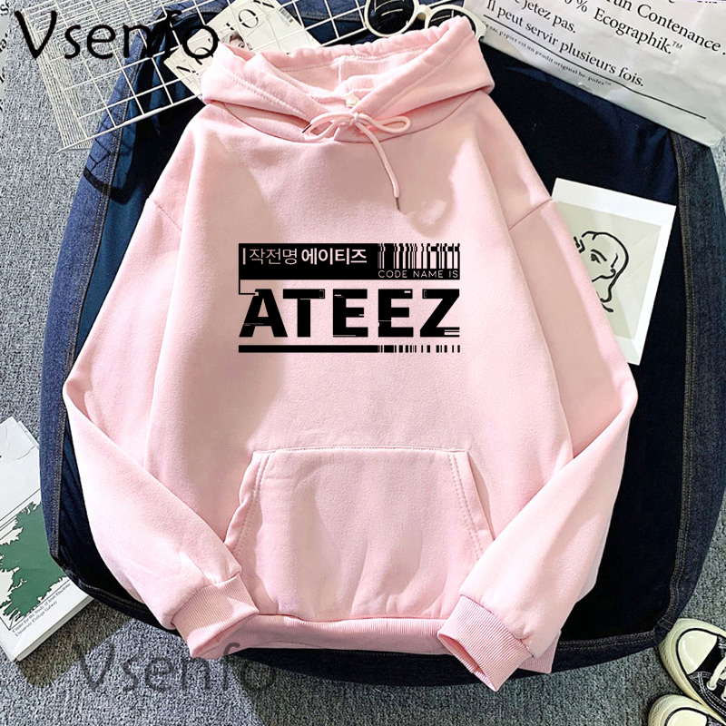 Ateez Hoodie Women Men Harajuku Casual Fleece Sweatshirt Loose Couple Streetwear Unisex Korean Fashion Tops Aesthetic Sweatshirt alx