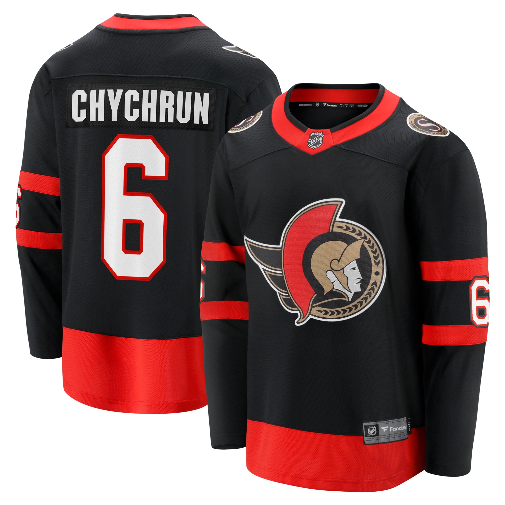 Jakob Chychrun Ottawa Senators Branded Home Breakaway Jersey – Black