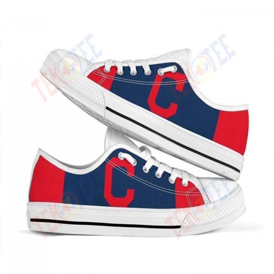 Mens Womens Cleveland Indians Low Top Shoes Custom Print Footwear Converse Sneakers TMT449