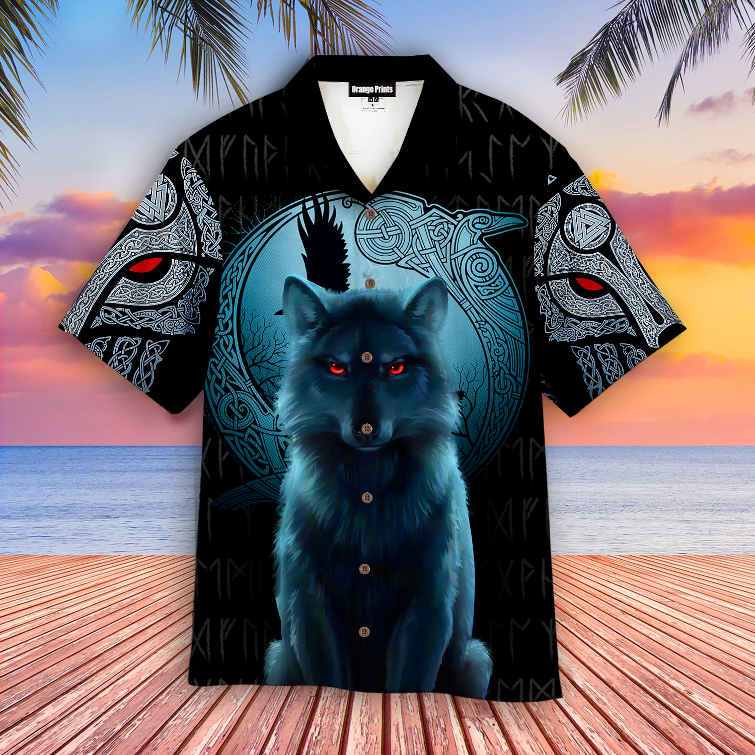 Fenrir Viking Wolf And Moon Hawaii Shirt For Men Women Ha28628