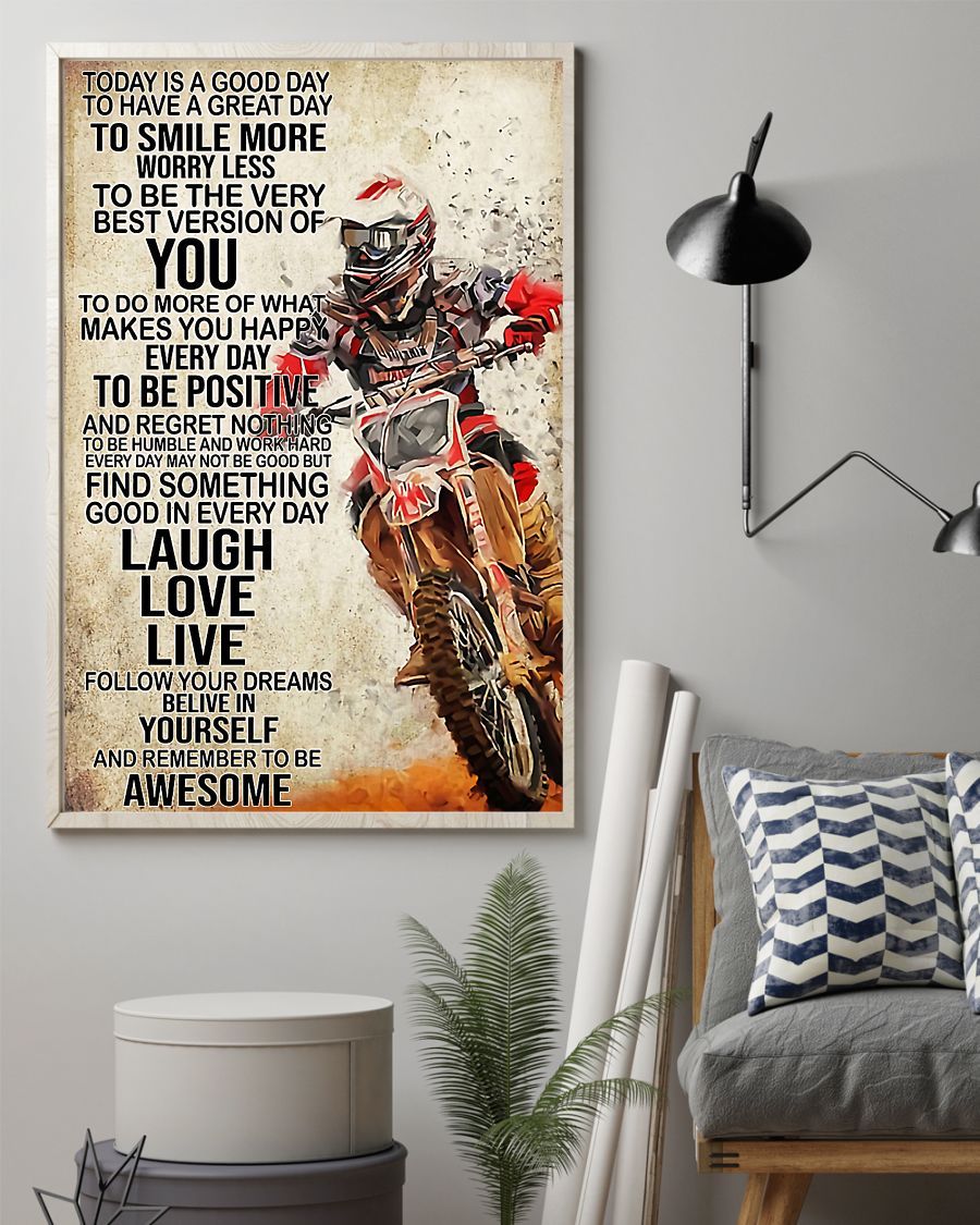 Motorcycle Today Is A Good Day Vertical Canvas And Poster | Wall Decor Visual Art
