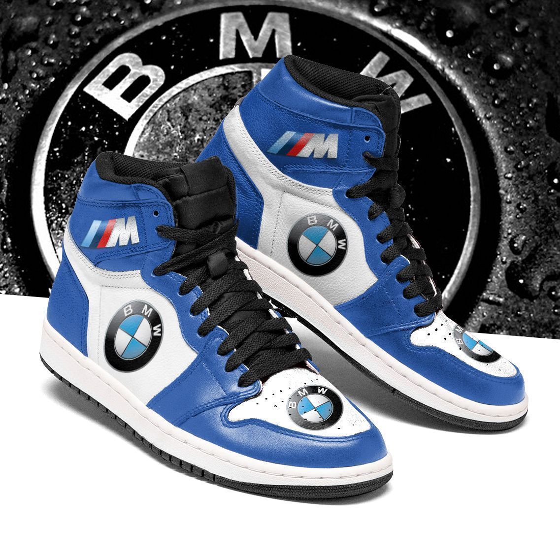 BMW NTA JD High top Shoes ver 1 Blue Sneakers Jordan Sneakers Sport Air Jordan High Sneakers Sport Sneakers