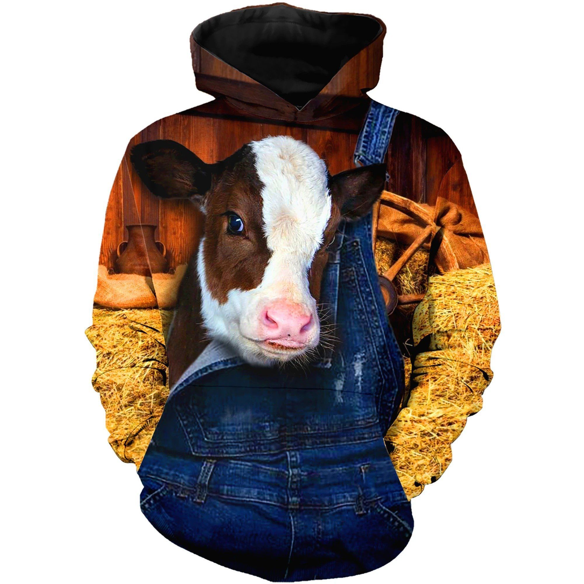 Cow Orange Cool Design 3D Printed Sublimation Hoodie Hooded Sweatshirt Comfy Soft And Warm For Men Women S to 5XL CTC1301586