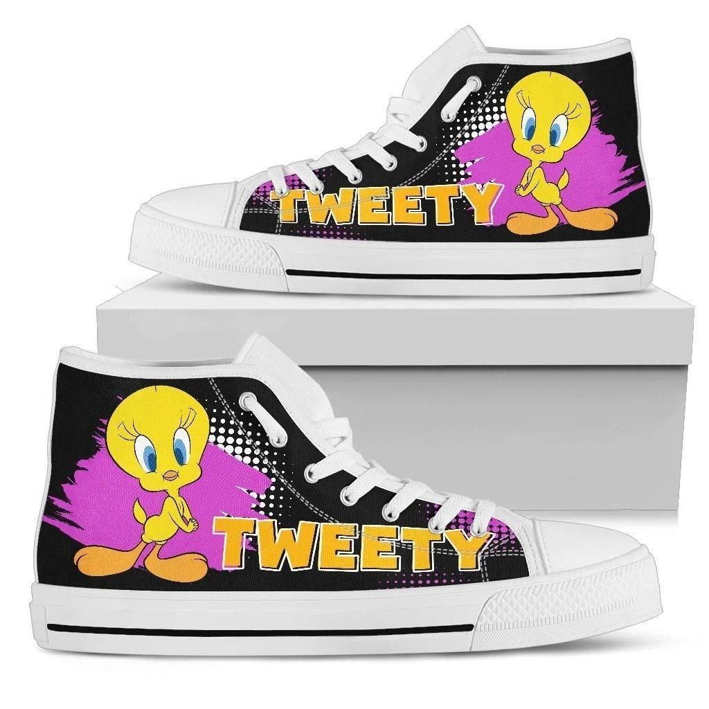 Tweety Character High Top Canvas Shoes For Women Shoes For Men Custom Shoes Nice And Comfortable Custom Shoes 2020 High Top Canvas Shoes