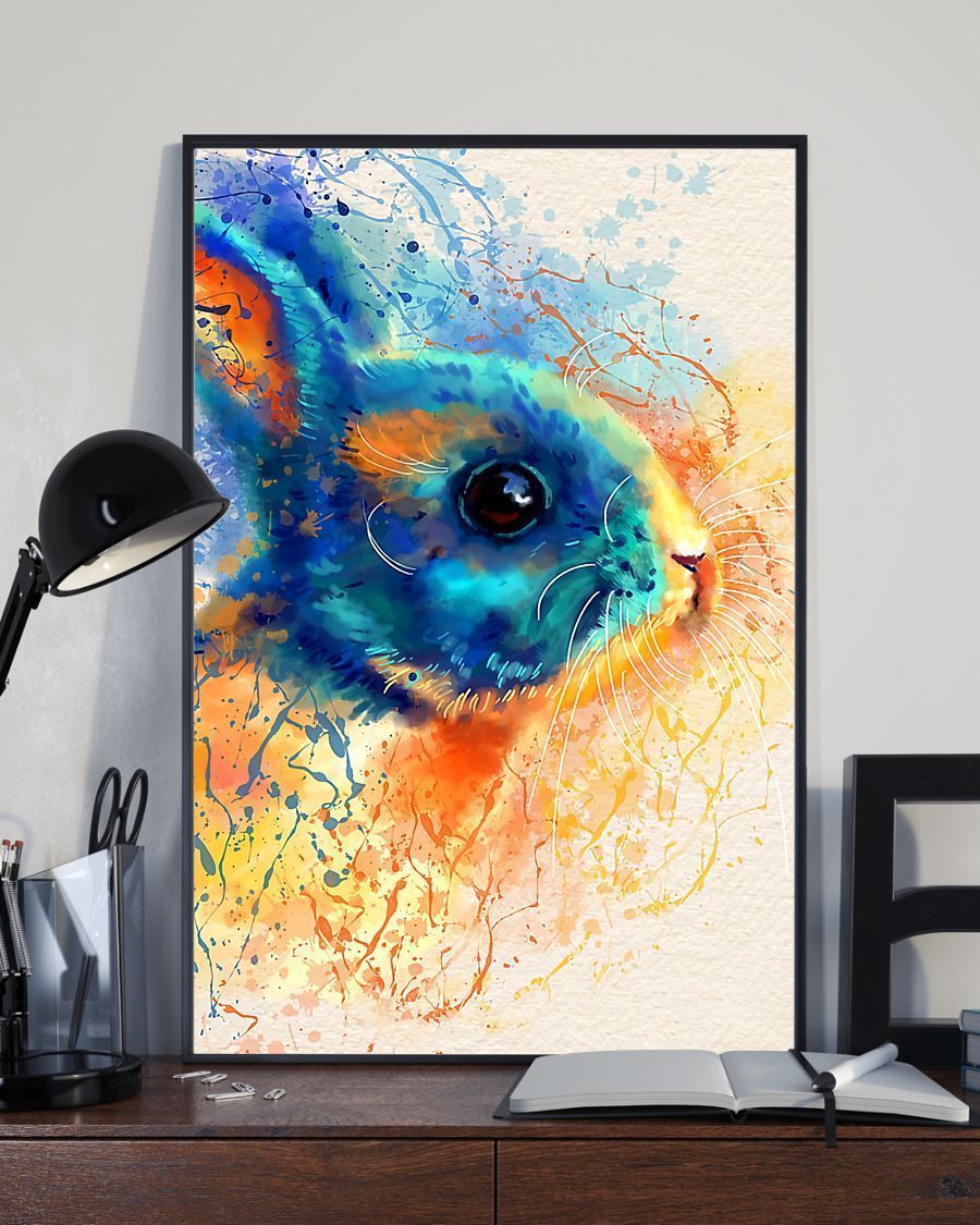 Rabbit Colorful Art Vertical Canvas And Poster – Wall Decor Visual Art