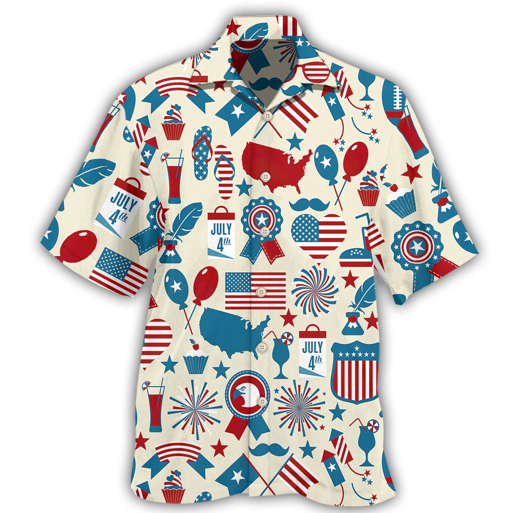 Fourth Of July Independence Day Symbols Hawaii Shirt Ha88908