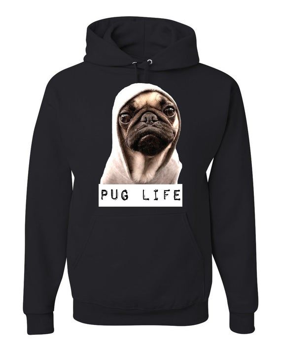 Pug Life Dog Hoodie Animal Hoodie Thug Sweatshirt By OnCoast