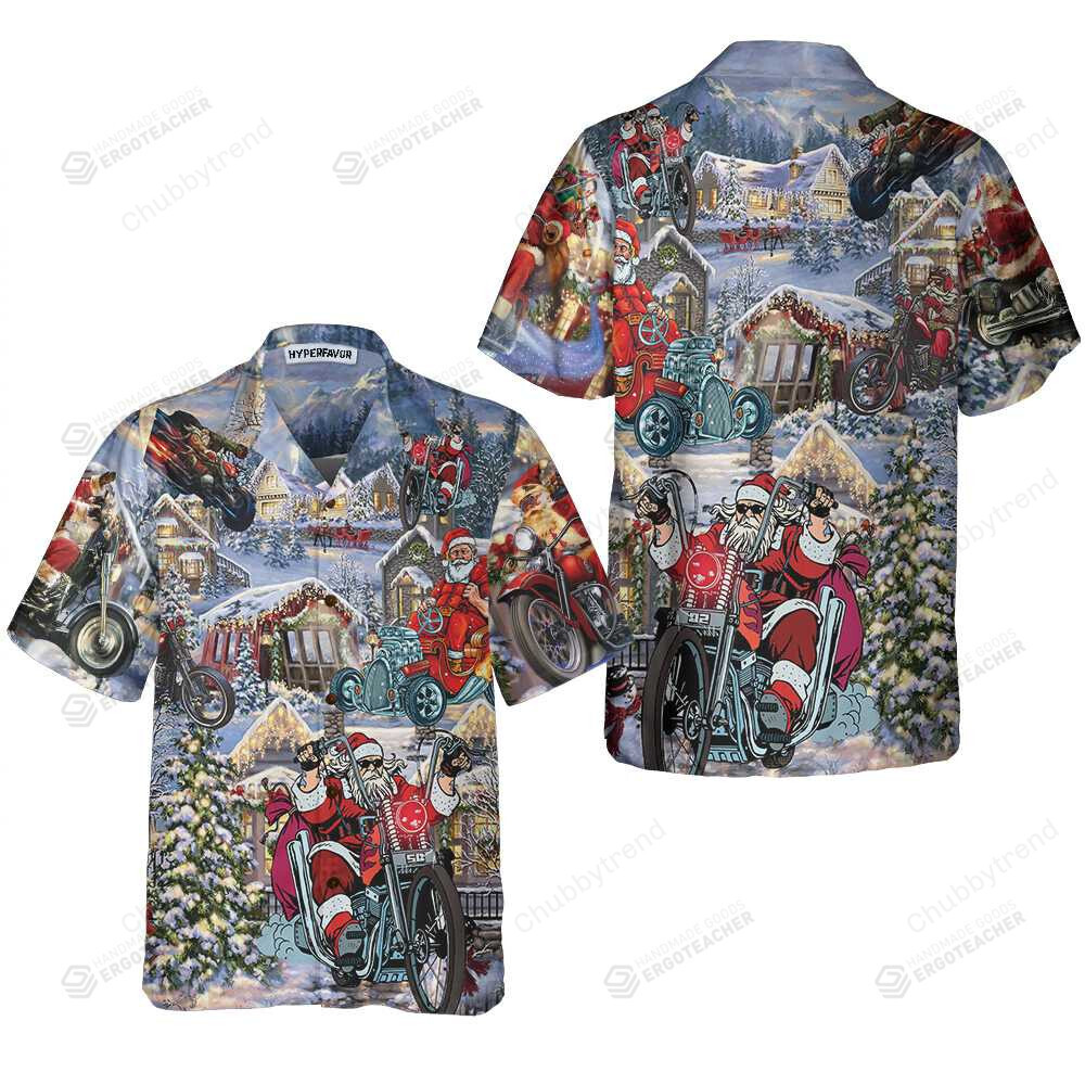 Funny Christmas Santa Claus Racing Hawaii Shirt Ha85431