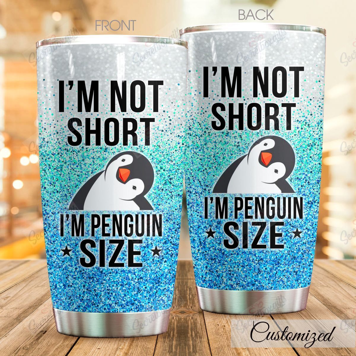 Personalized Penguin Xa3001002Cl Stainless Steel Tumbler Customize Name, Text, Number