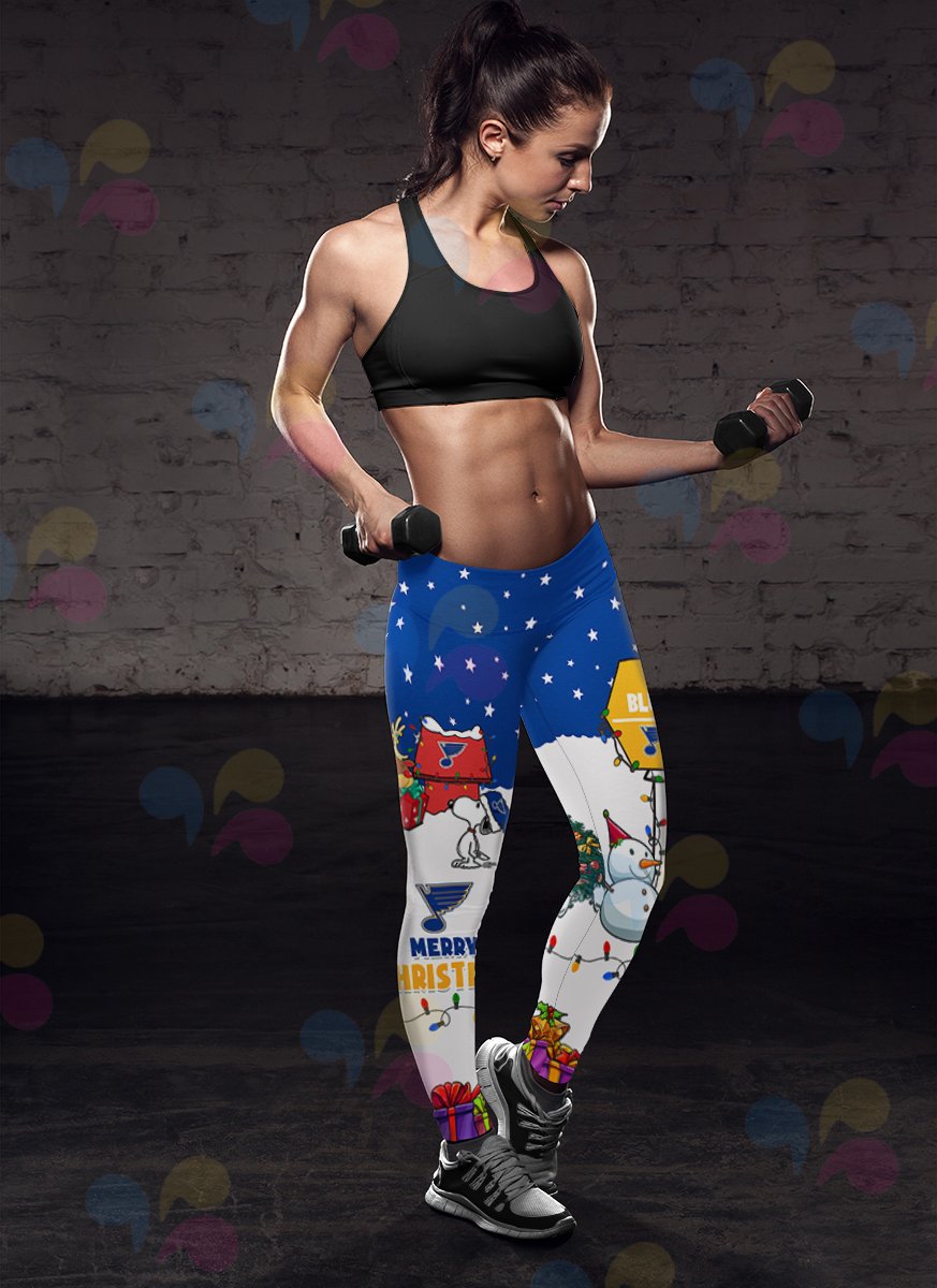 Funny Merry Christmas St. Louis Blues Leggings