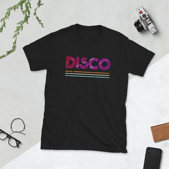 Vintage 70S 80S 90S Disco Themed Dancing Party Seventies Costume Shirt