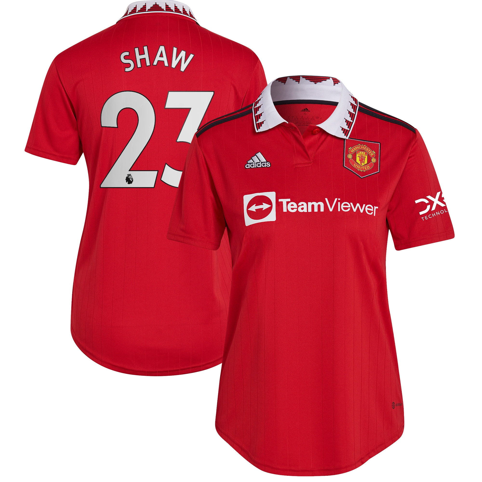 Luke Shaw Manchester United Women's 2022/23 Home Replica Player Jersey – Red