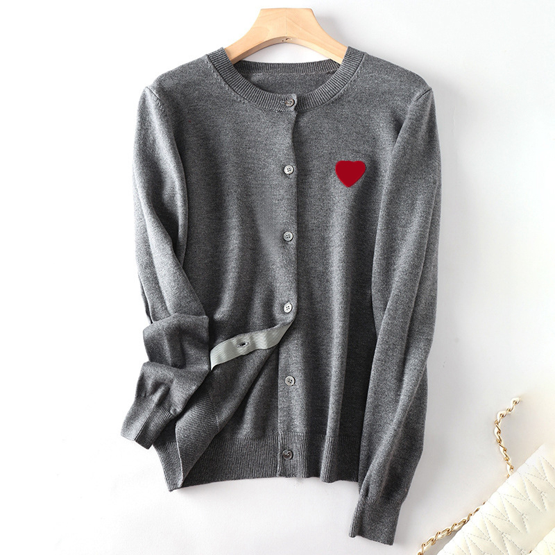 Cashmere Woolen Cardigan Men and Women Fashion V-neck O-neck Knitted Long Sleeve Love Heart Sweater Casual Sweatercoats Outwear alx