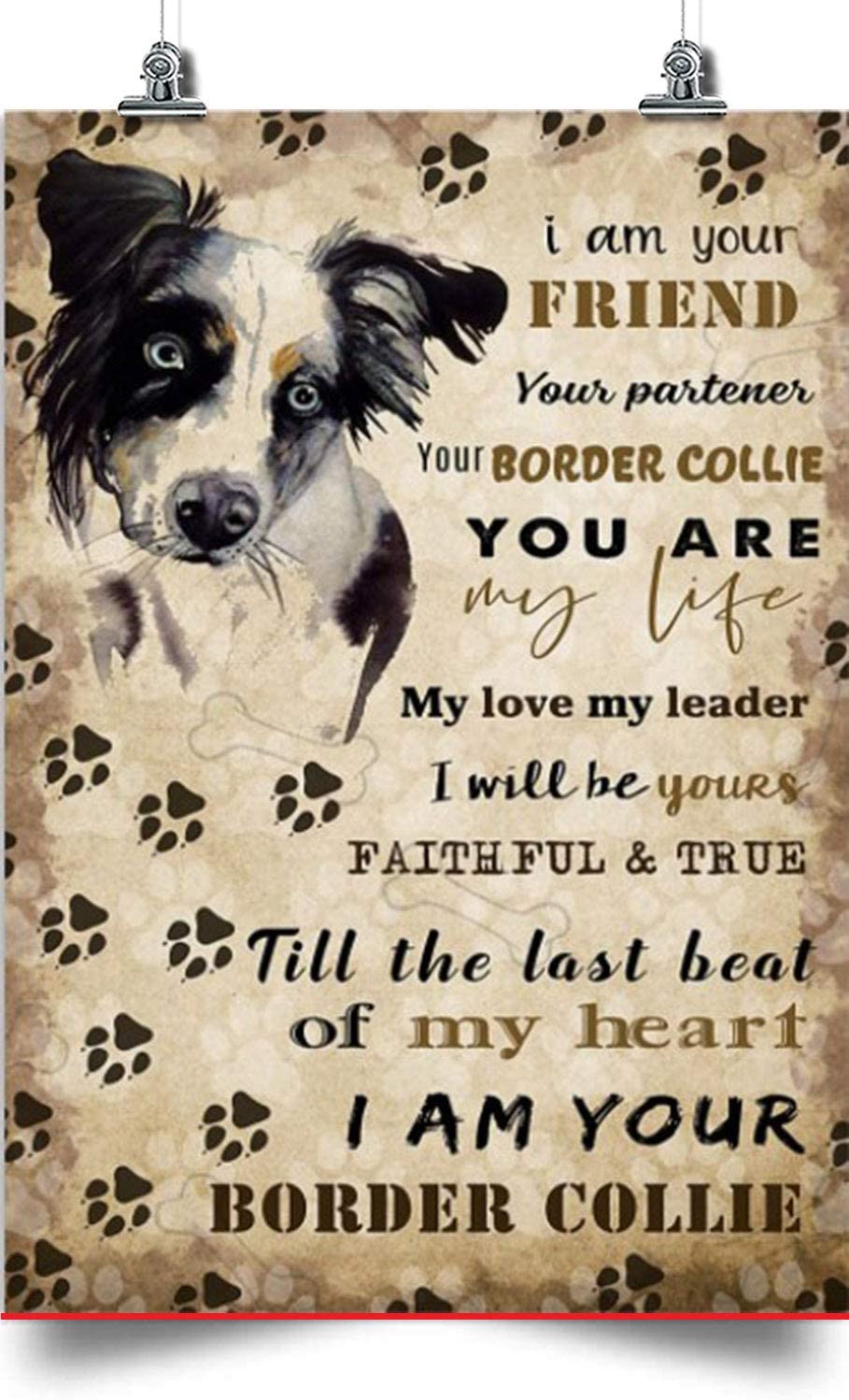 Border Collie Vertical Poster-I Am Your Friend-Home Decoration Poster, Wall Poster, Home And Room Decoration, Gifts For Friends And Relatives, Souvenirs.