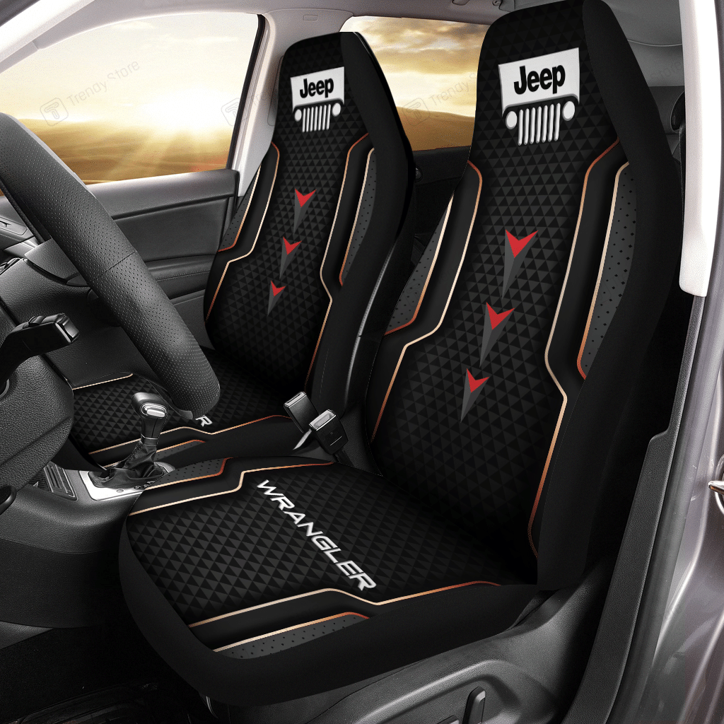 Jeep Wrangler Car Seat Cover (Set Of 2) Ver 14 (Orange)