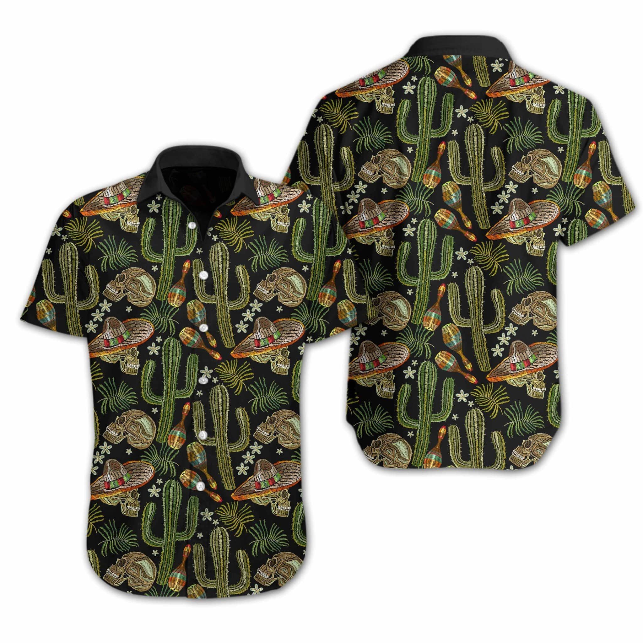 Skull Cactus Full Printing Hawaii Shirts Ha101560