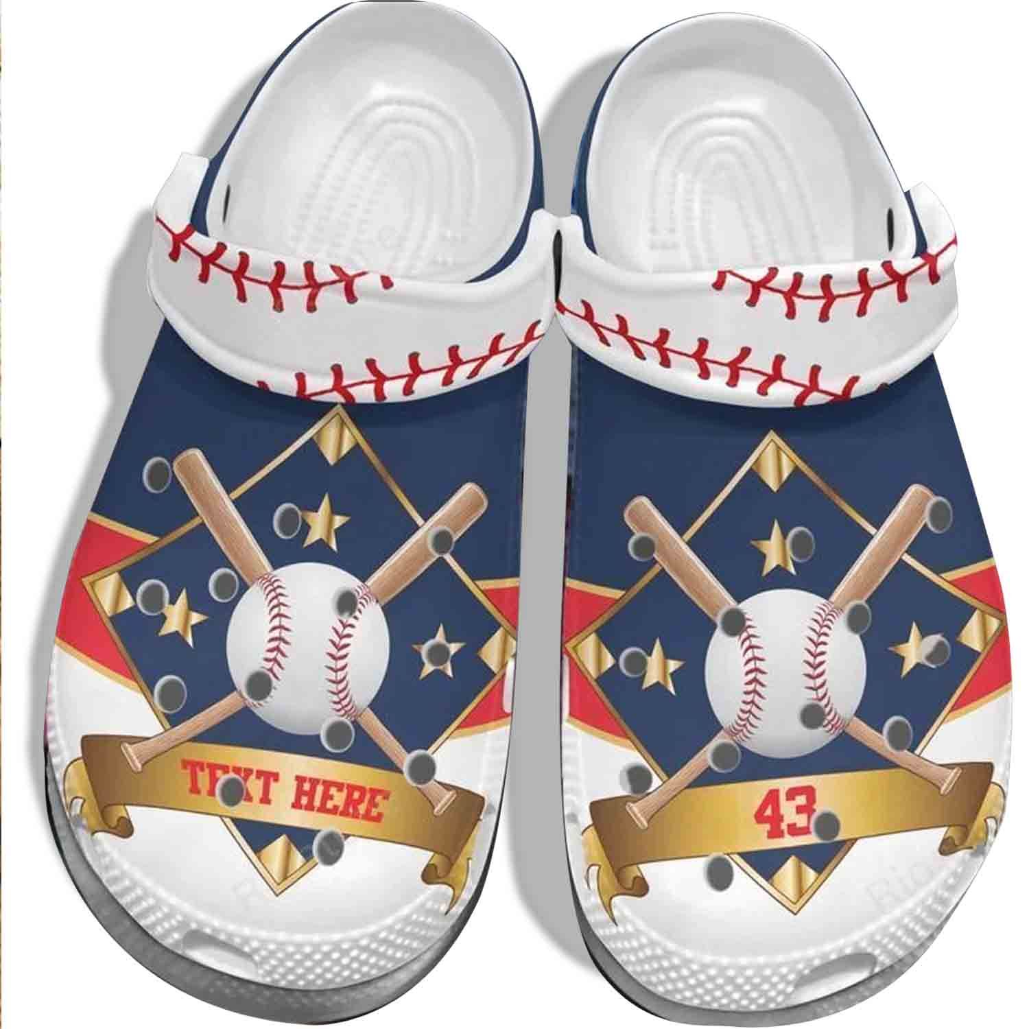 Baseball Vector Shoes Crocss For Batter -Star Baseball Shoes Crocbland Clog Gift For Men Husband For Men Women Kids