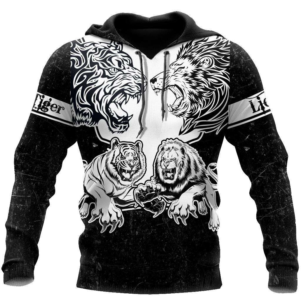 USATOPDEAL.COM – Lion vs Tiger Warrior Tattoo  3D All Over Printed  Unisex Shirts