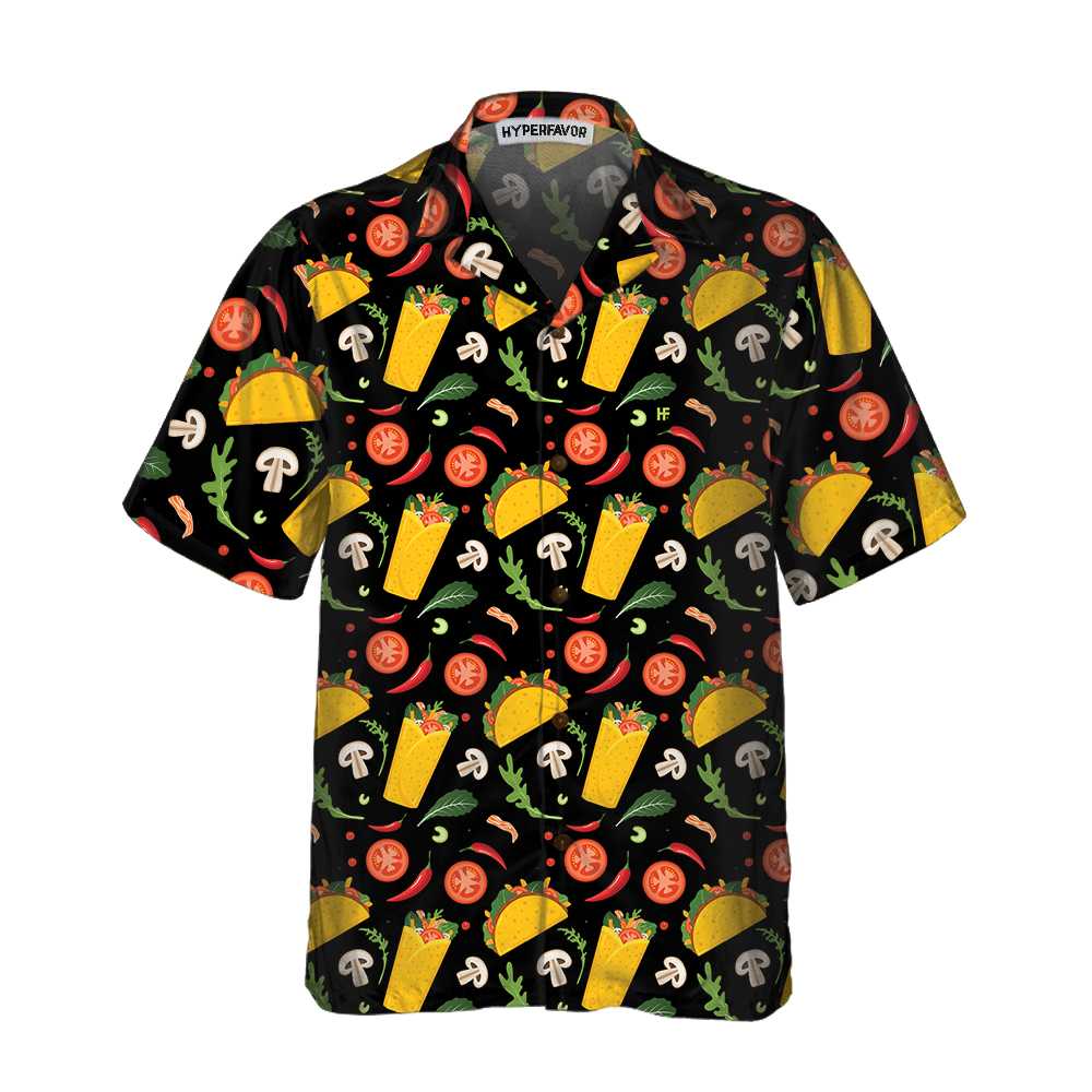 Taco And Burrito Pattern Hawaii Funny Shirt For Men Gift Lovers Ha82922