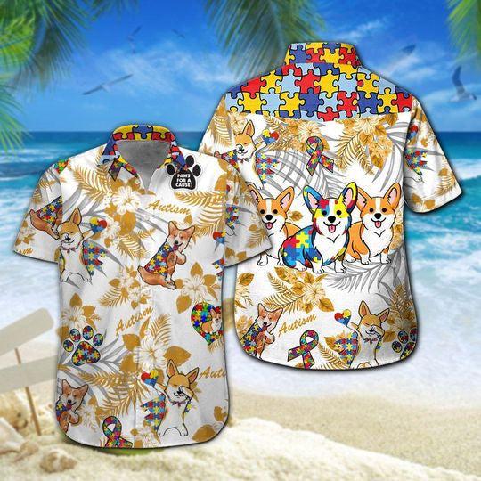 Corgi Dog Autism Hawaiian Shirt – For Men And Women