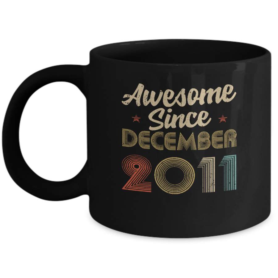 Awesome Since December 2011 Vintage 9th Birthday Gifts Youth Mug