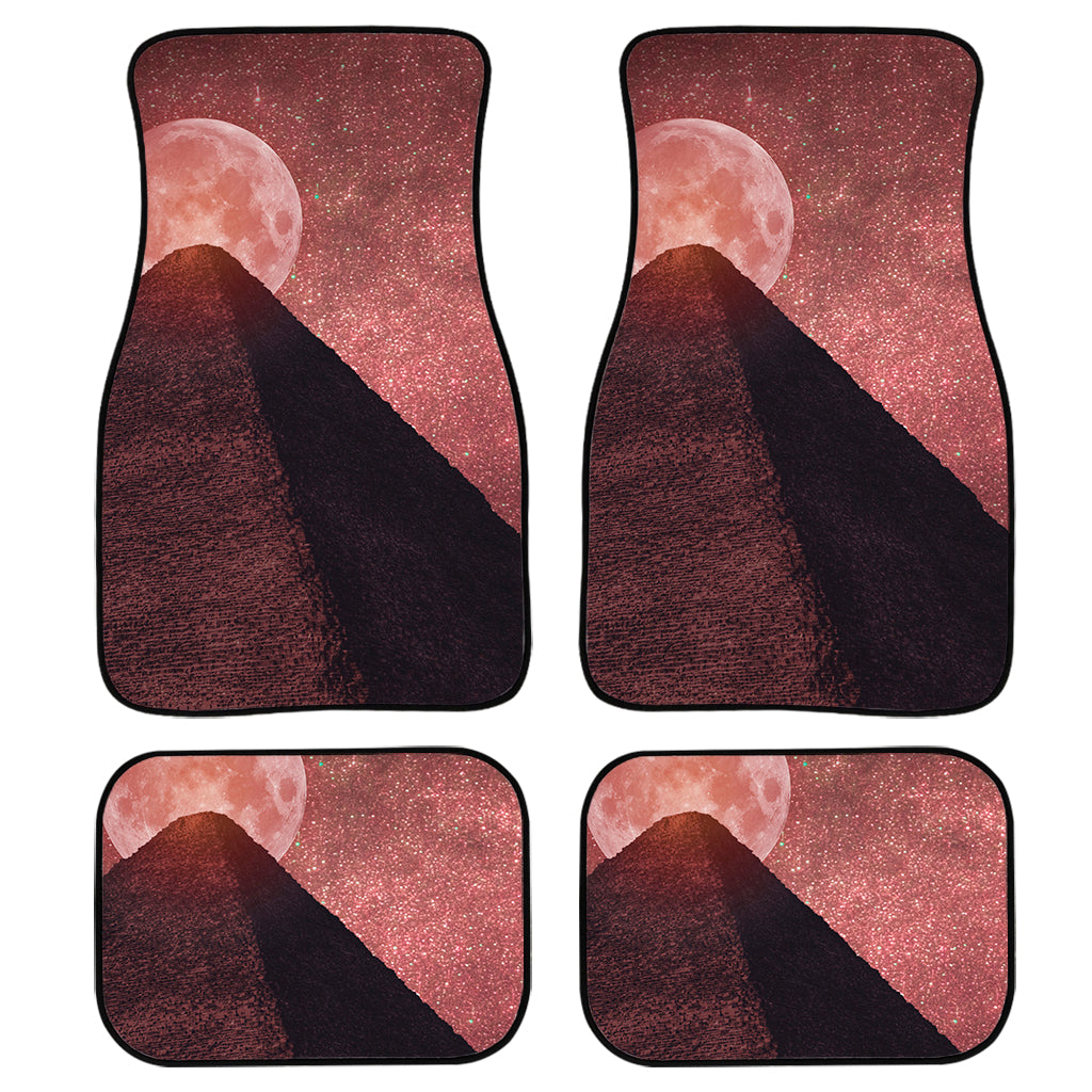 Bloody Moon Pyramid Print Front And Back Car Floor Mats, Front Car Mat