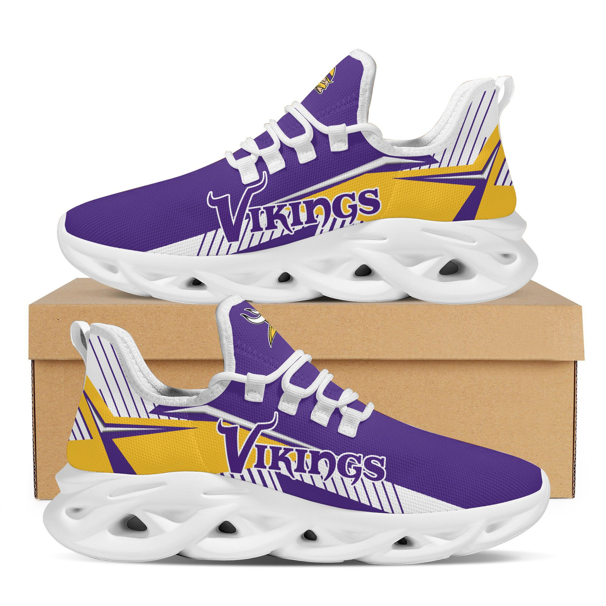 Minnesota Vikings Max Soul Shoes American Football Running Sports Sneakers Shoes For Men Women Full Size