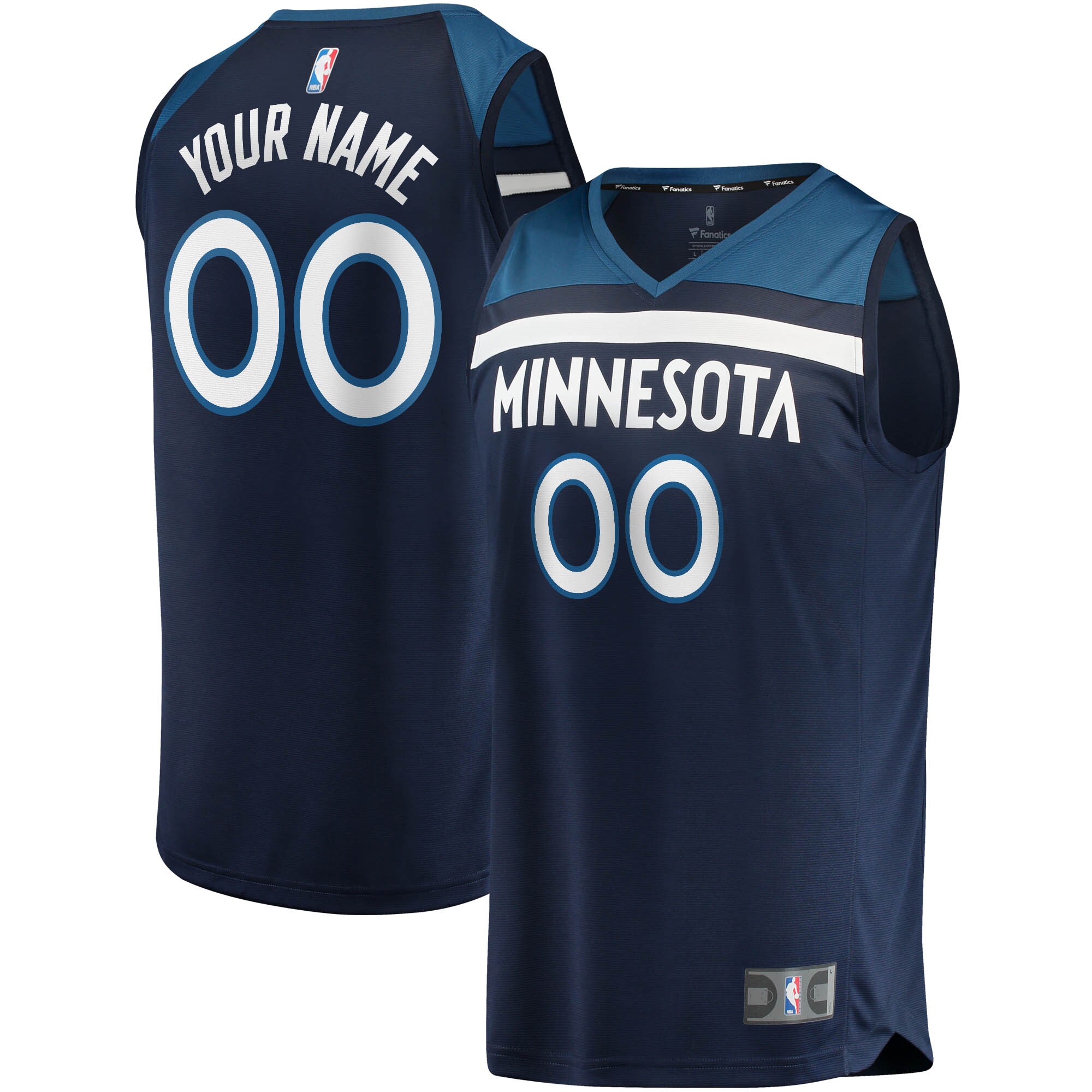 Minnesota Timberwolves Branded Fast Break Custom Replica Jersey Navy – Icon Edition