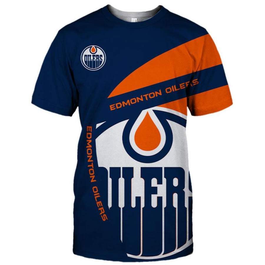 Edmonton Oilers T-Shirt 3D All Over Print Custom 3D Edmonton Oilers Graphic Printed 3D T-Shirt 3D All Over Print All Over Print Tee For Men For Women