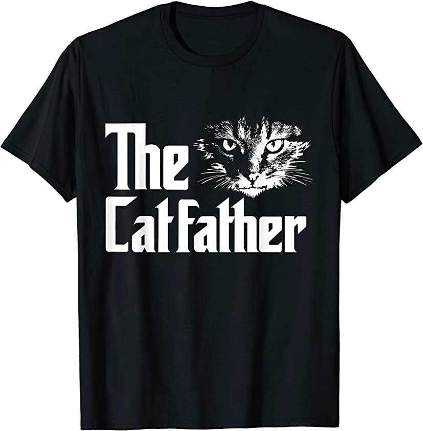 Mens The Catfather Funny Cat Enthusiast Father Kitten Lover T-Shirt