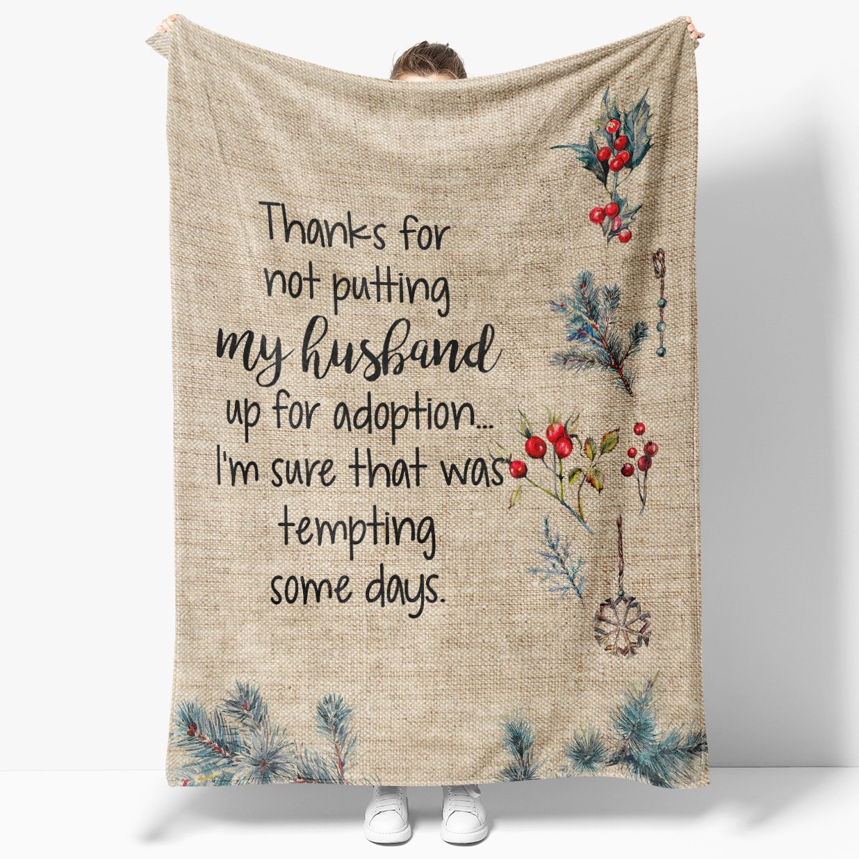 Thanks For Not Putting My Husband Up For Adoption Blanket, Thank You Gifts For Mother’s Day, Meaningful Mother’s Day Gift, Home Decor Bedding Couch Sofa Soft and Comfy Cozy